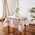 Warm Home Designs 36 x 36 Square Tablecloth - White Embroidered Table Cover for Coffee Table, Vintage Kitchen - VTC White 36 Square