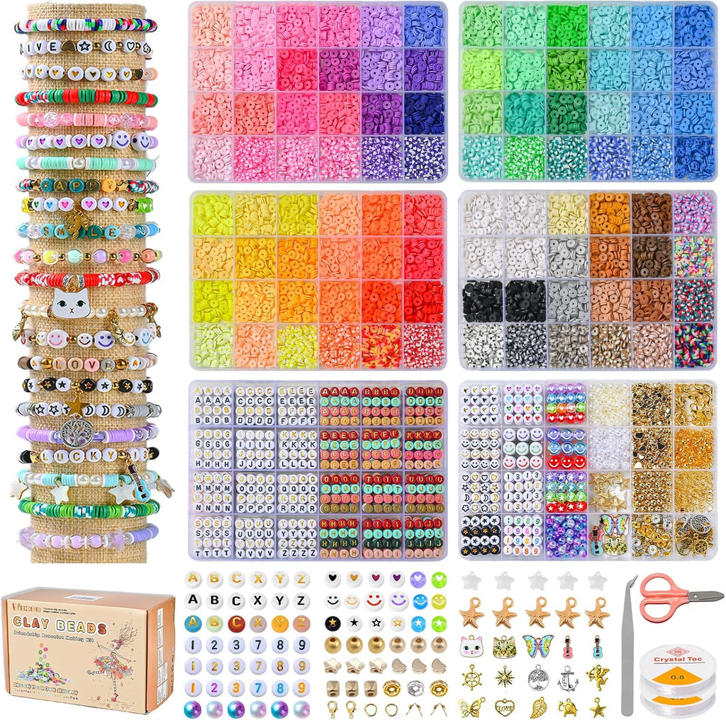 wuzoe friendship bracelet kit, 16888pcs, 96 colors polymer, main product view