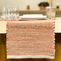 Chardin home Natural Jute Table Runner 13x72 Inch – Vintage Boho Rustic Table Decor – Handwoven Table Runner in Natural Jute and Rust Orange – Farmhouse Dining or Console Table Accent