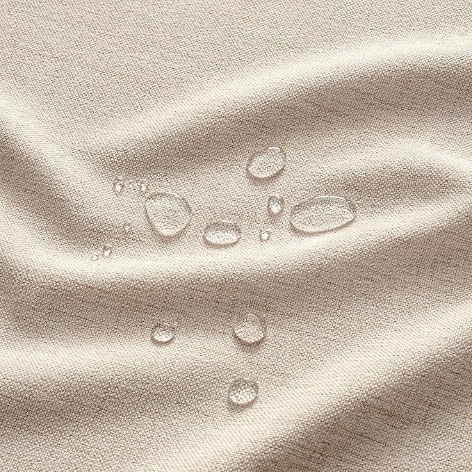 MIULEE Ivory Linen Tablecloth 60x120 Inch Rectangle Table Cloth Waterproof,Stain Resistant & Wrinkle Resistant for Dining Party Wedding