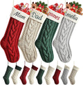 Personalized Christmas Stockings, 18” Large Custom Stockings with Embroidered Name, 1 Pack Knitted Xmas Stocking for Kids,Holiday and Family Stocking for Fireplace Christmas Party Decoration (A)