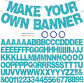 BEISHIDA 116 PCS A-Z Glitter Lake Blue DIY Letter Banner Kit Make Your Own Banner，Including 111 Letters and Numbers 3 Rope and 2 Threading Device,Customized for Birthday Graduation Wedding Party Decor