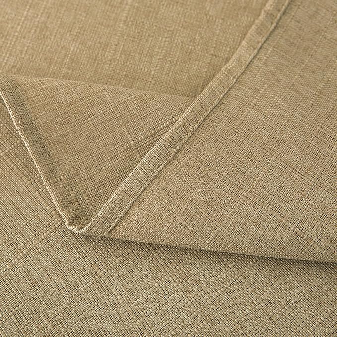 NLMUVW Linen Tablecloth Rectangle Textured Farmhouse Table Cloth Water Resistant Decorative Table Cover for Dining Kitchen Cafe, Dark Burlap, 54 x 96 Inch