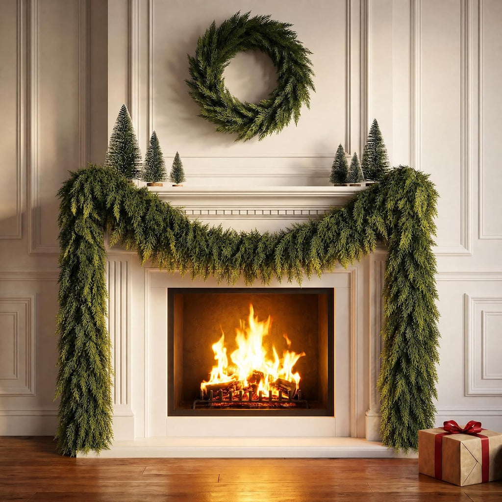 10ft christmas garland real touch cedar garland, main product view