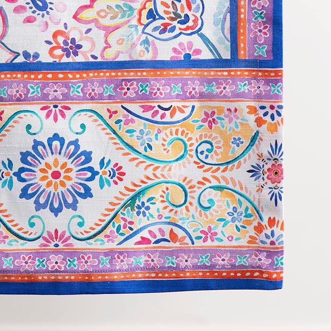 Maison d' Hermine Table Runner 100% Cotton Single Layer Table Runners 108 inches Long Decorative for Home Kitchen Dining Party Wedding Bridal Shower Spring Summer (Indian Floral, 14.50" x 108")