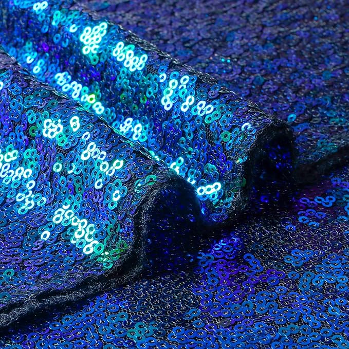 ShinyBeauty Sequin Backdrop 4 Pieces Iridescent Green Sequin Curtains Panels Photograph Backdrops Shimmer Background Christmas Birthday Party Decor Glitter Curtain (2Ftx8Ft)