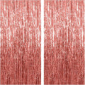 2 Pack Rose Gold Backdrop Birthday Decorations Foil Curtain Bachelorette Party Decor Rose Gold Decor Party Streamers Groovy Birthday Decorations Backdrop