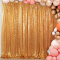 ShinyBeauty Sequin Backdrop Gold 7FTX7FT Photo Booth Backdrop Gold Sequence Fabric Backdrop for Parties Shimmer Polyester Backdrop for Photoshoot Gold Wall Backdrop for Baby Shower Decoration