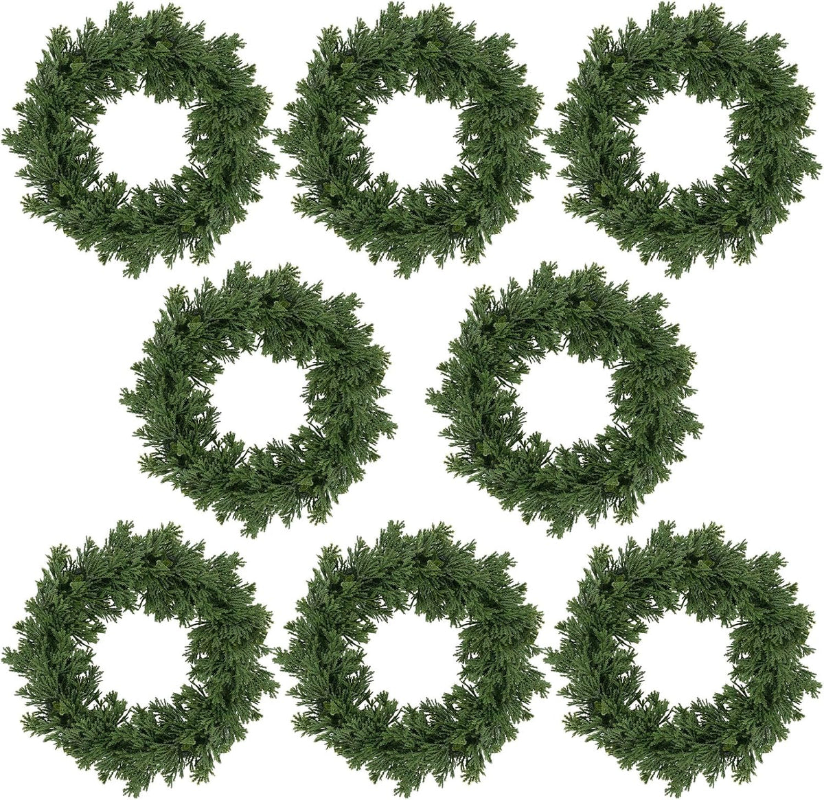 dingion 8 pcs 10 inch christmas cedar wreath, main product view