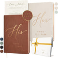 Custom 2026 Vow Books His & Hers - Ivory & Terracotta Linen Wedding Vow Books Ideal as Accessories for Brides & Grooms, His & Hers Gifts - Wedding Registry Must Haves 2026 & Elopement Essentials