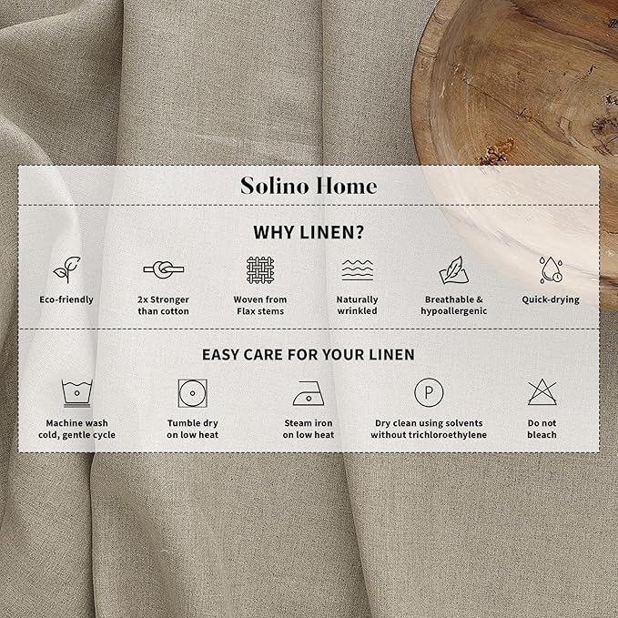 Solino Home Linen Navy Blue Table Runner 48 Inches - Classic Hemstitch, 100% Pure Linen Coffee Table Runner 14 x 48 Inch Ideal for Dresser Tables - Fall, Halloween, Thanksgiving, Christmas, Holiday