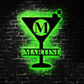 Personalized Martini Initial Name Sign LED Lights, Bar Sign, Bar Sign Decor, Martini Drinker Gift, Gift for Bartender, Shop Owner Gift Idea