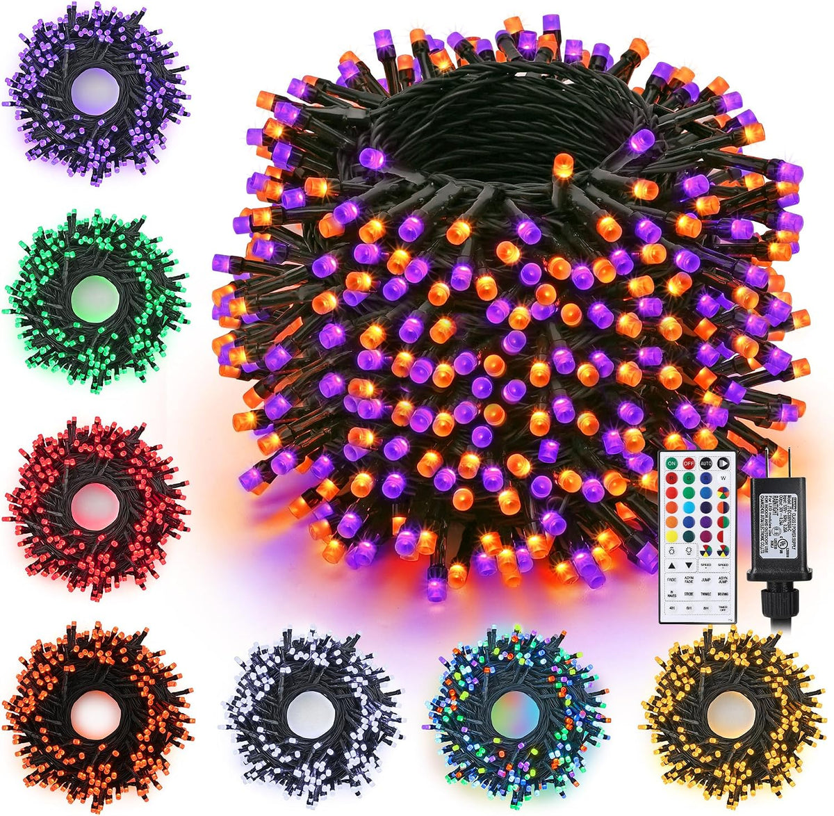 toodour halloween lights rgb string light, 131ft 350led, main product view
