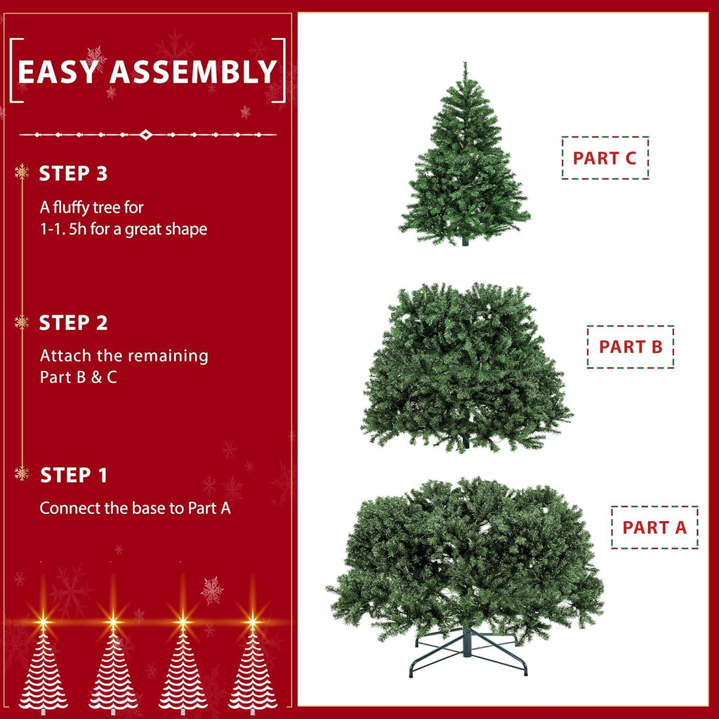 yaheetech 6ft pre-lit christmas tree with 300 warm on a desk or shelf