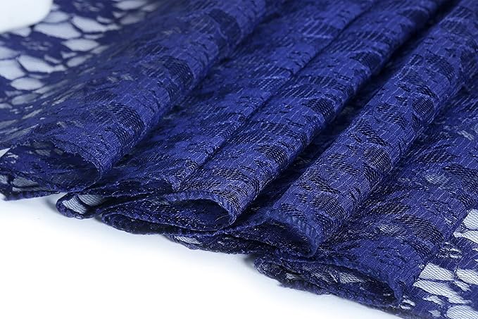 MDS Pack of 25 Wedding 12 x 108 inches Lace Table Runner for Wedding, Decorations for Birthday Parties, Banquets, Graduations, Engagements, and Runners fit Rectangle, Round Table- Navy Blue