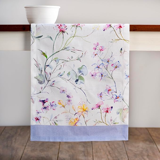 Maison d' Hermine Table Runner 100% Cotton Single Layer Table Runners 108 inches Long Decorative for Home Kitchen Dining Party Wedding Bridal Shower Spring Summer (Summer Floral, 14.50" x 108")