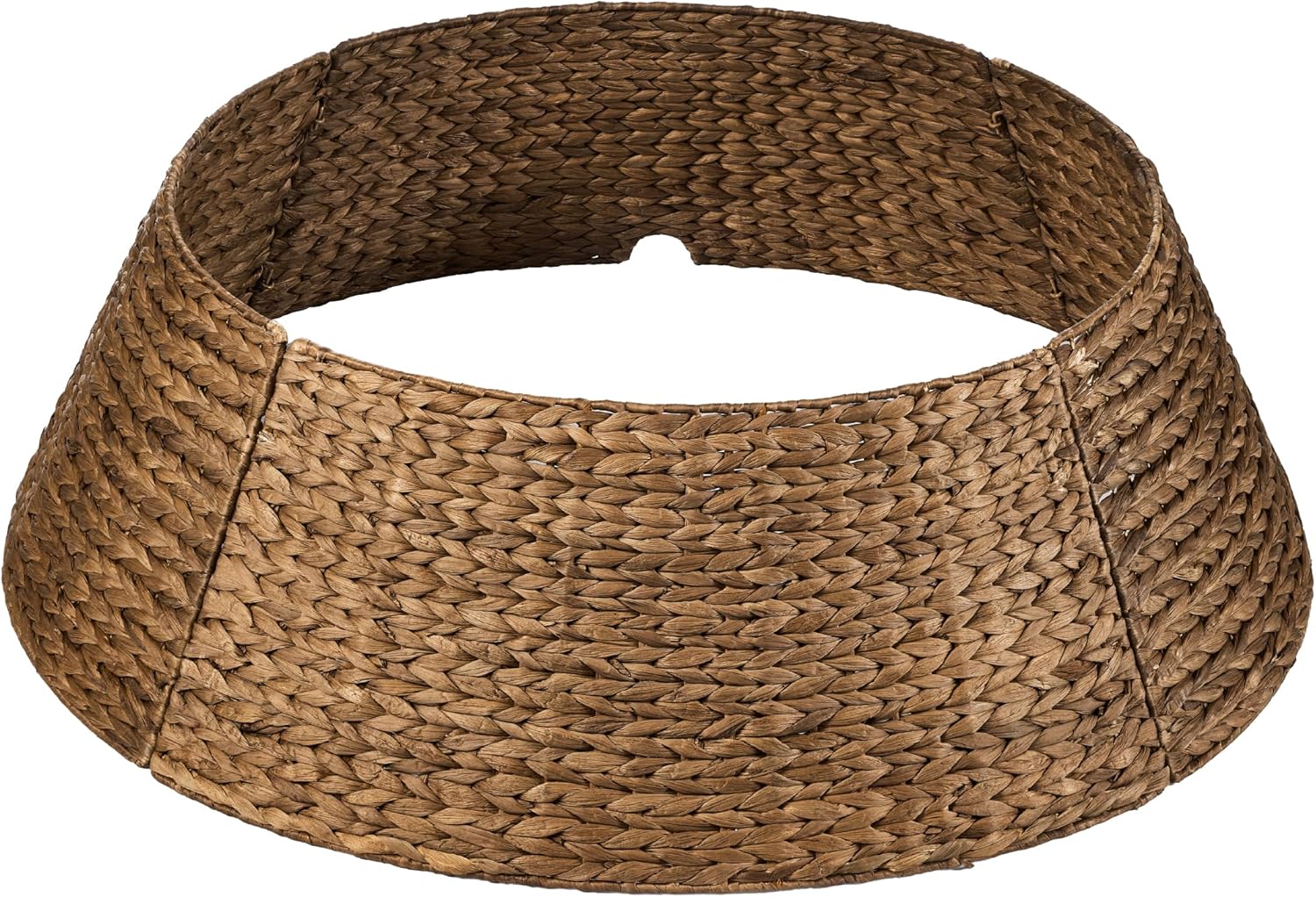 Best Choice Products 42in Christmas Tree Collar, Woven Hyacinth 4-Piece Holiday Rattan Tree Skirt Accessory for Home w/Cord Cut-Out - Chestnut