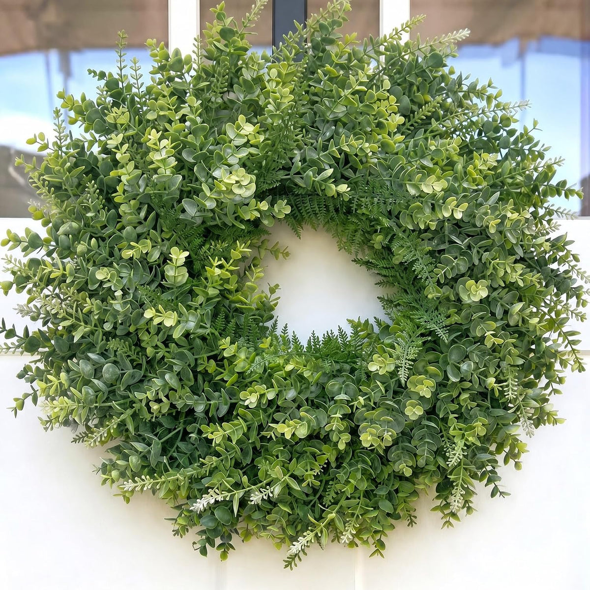 26" eucalyptus wreath for front door,artificial all season, main product view