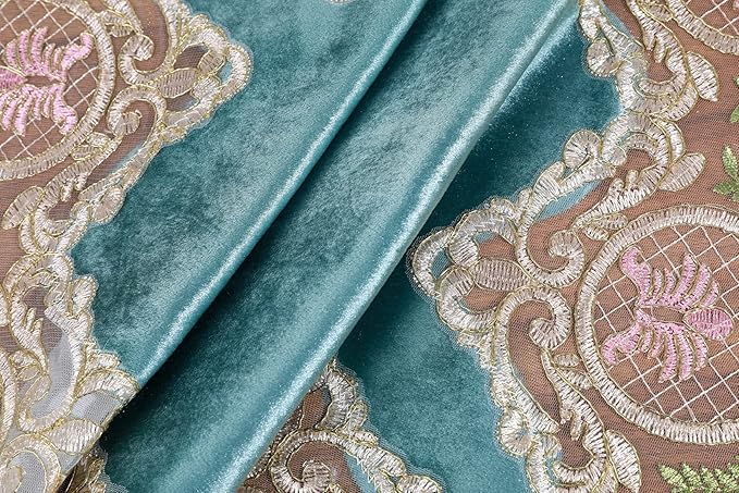 vctops Damask Lace Patchwork Tablecloth Luxury Square Small Table Cover Elegant Floral Embroidered Lace Table Cloth for Party Kitchen Dinning Picnic Decoration (Type N,22"x22")