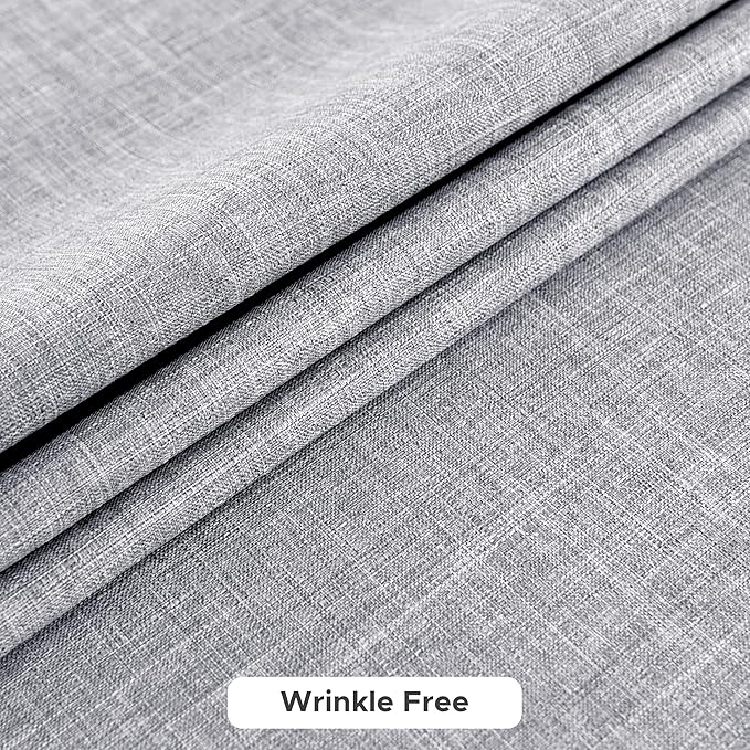 Fitable Faux Linen Tablecloths for Rectangle Tables: Water & Stain Resistant Farmhouse Table Cloth, Washable Burlap Textured Table Covers for Kitchen Dining Party(2 Pack, 52x70 Inch, Light Grey)
