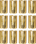 Willceka Gold Cylinder Vases for Centerpieces, Modern Glass Vase Set of 12 Decorative Hurricane Candle Holder for Pillar Candle Holders Flowers for Table Centerpiece