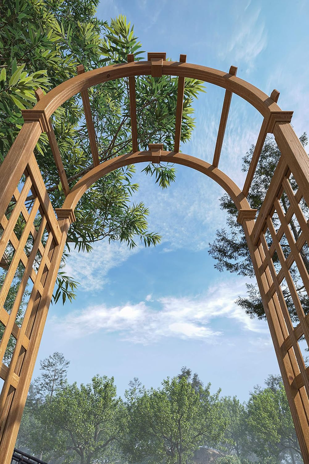 rosewood 47"w x 89"h cedar arbor, close-up detail