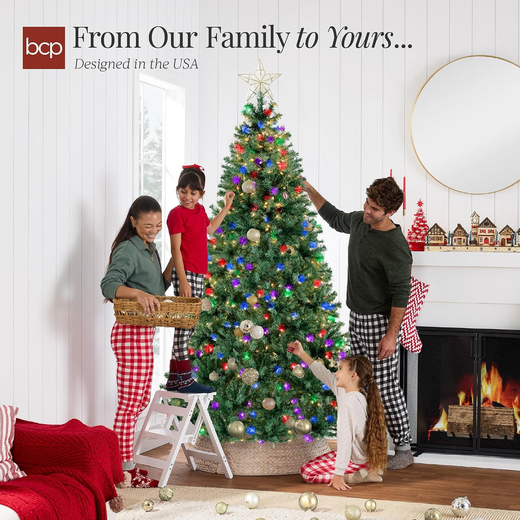 best choice products 6ft pre-lit christmas tree w/twinkling, side view