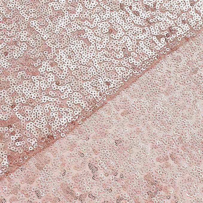 Sugargirl Rose Gold Sequin Backdrop Curtain 2 Panels 2FTx8FT Glitter Rose Gold Background Drapes Sparkle Photography Backdrop for Party Wedding Birthday Wall Decoration