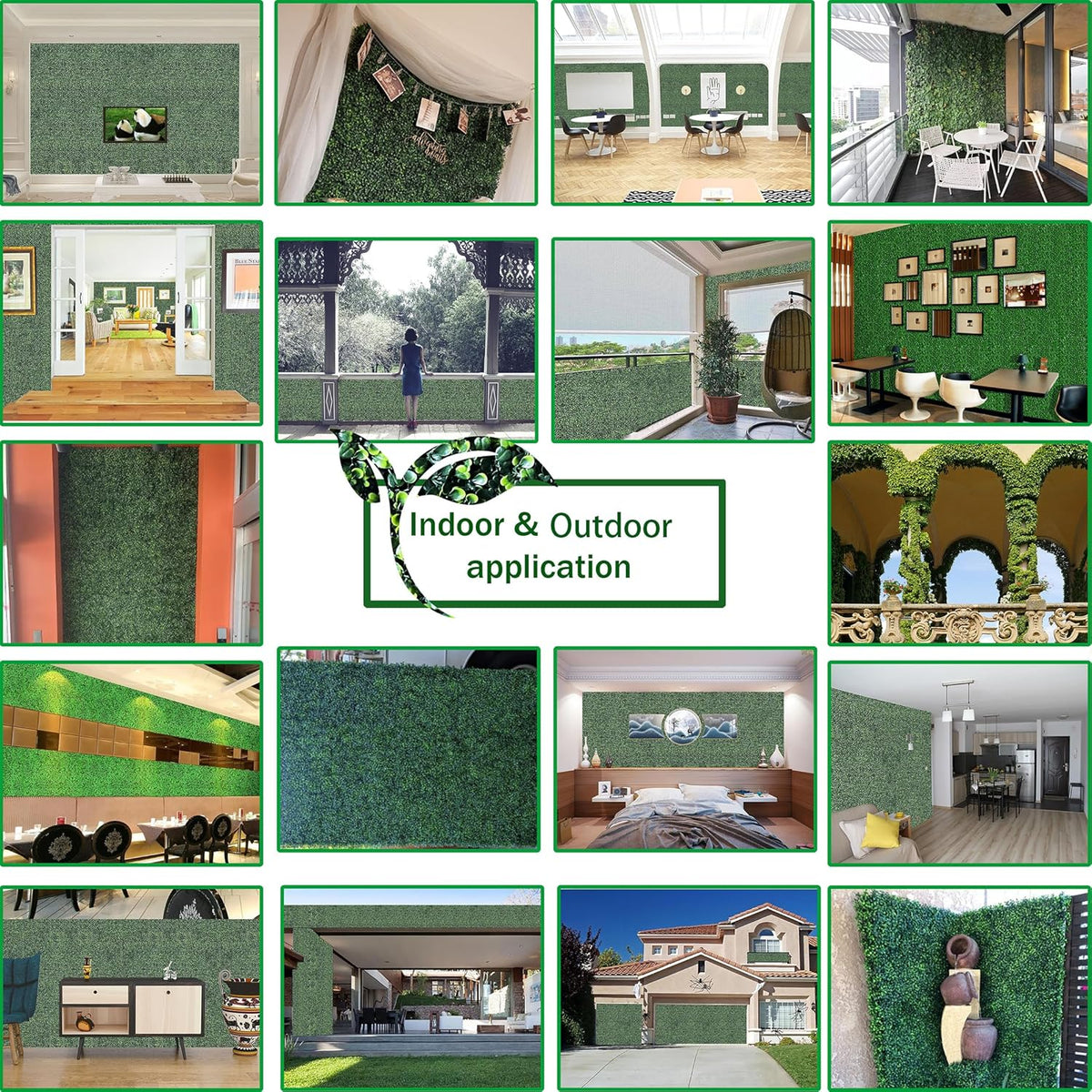 ODTORY Artificial Grass Wall Greenery Backdrop, 10X10 in 12P (8.4 sqft)