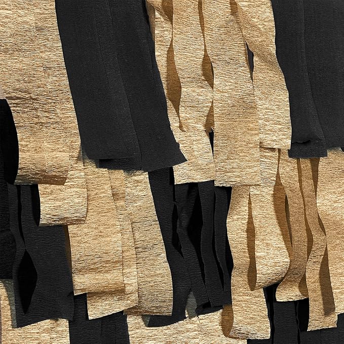 PartyWoo Crepe Paper Streamers 4 Rolls 328ft, Pack of Black and Gold Crepe Paper for Party, Wedding, Birthday, New Year's Eve Decorations (1.8 Inch x 82 Ft/Roll)
