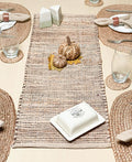 Chardin home Natural Jute Table Runner 13x36 Inch – Vintage Boho Rustic Table Decor – Handwoven Table Runner in Natural Jute and Brown – Farmhouse Dining or Console Table Accent