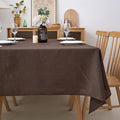 NLMUVW Brown Linen Tablecloth Square Tables, Small Chocolate Table Cloth Farmhouse Texutred Water Resistant Table Cover for Kitchen Dining Coffee, 48 x 48 Inch