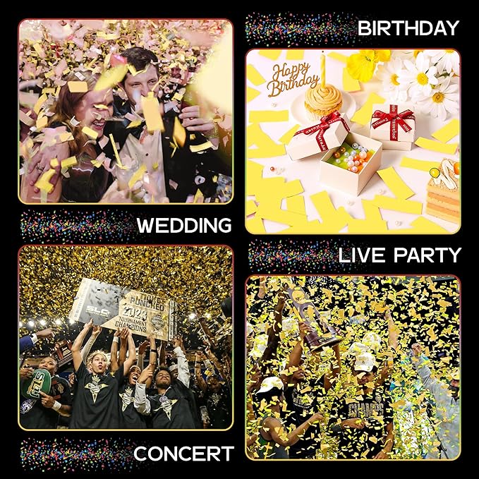 Ultimate Confetti, Yellow Biodegradable Confetti - Rectangular Fluttering Tissue Paper Confetti for Cannon and Launcher use – Best for Gender Reveal, Parties, Concerts and Weddings - 20 lb, 320 oz