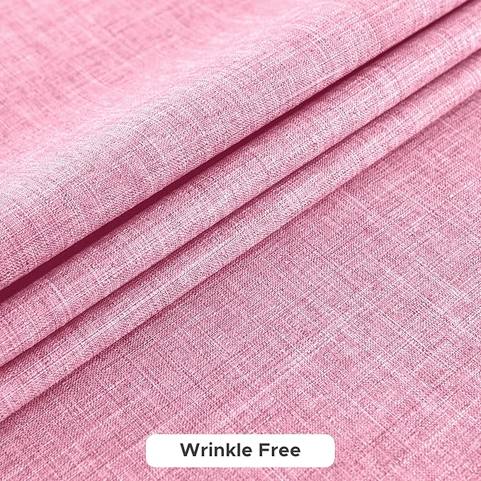 Fitable Faux Linen Tablecloths for Rectangle Tables: Water & Stain Resistant Farmhouse Table Cloth, Washable Burlap Textured Table Covers for Kitchen Dining Party(2 Pack, 52x70 Inch, Pink)