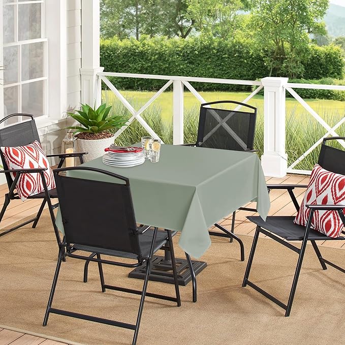 sancua Small Square Tablecloths 36x36 Inch - Sage Green Table Cloth for Square or Round Tables, Washable Polyester Fabric Table Cover for Nightstand End Bedside Tables