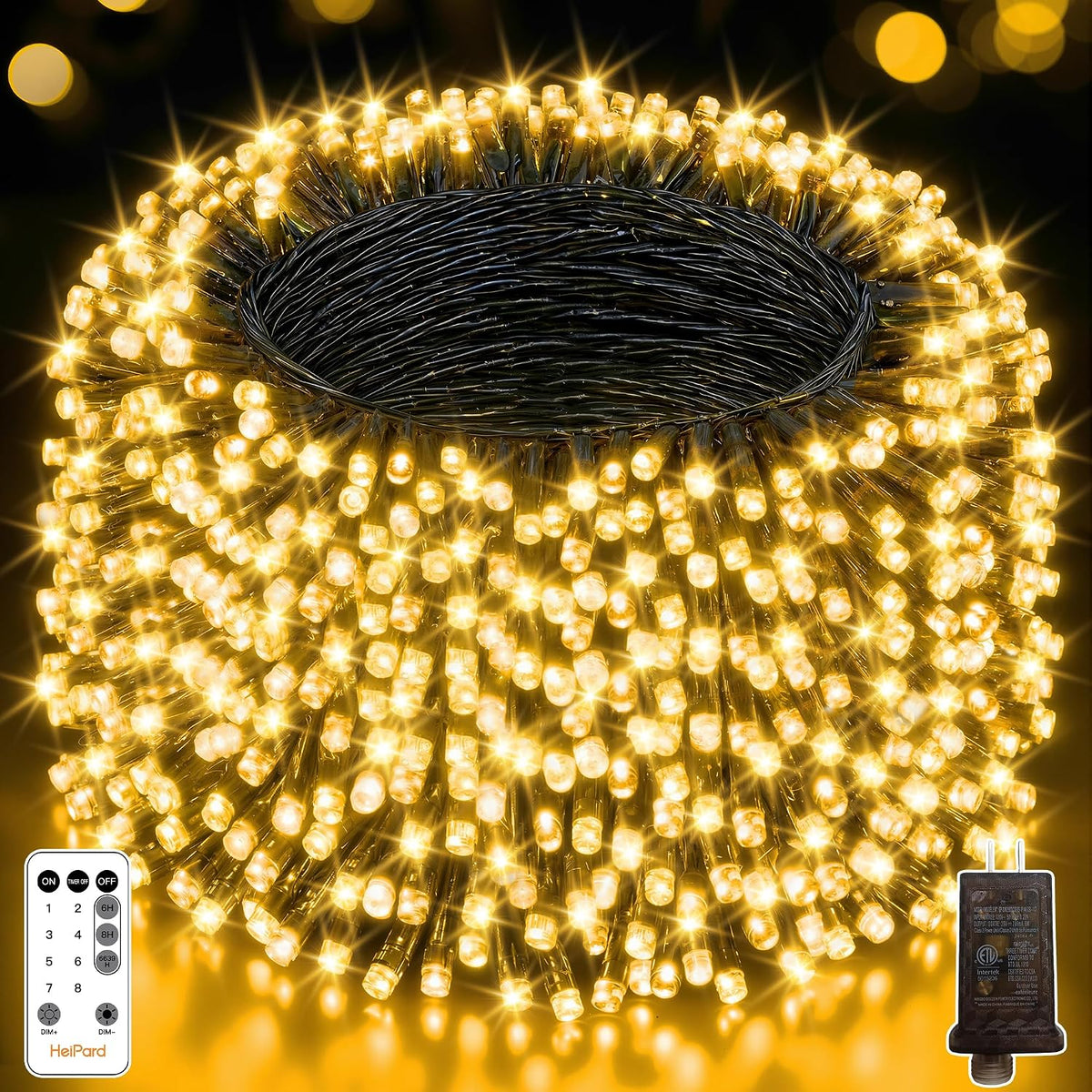 500 led christmas lights outdoor, 164ft warm white, main product view