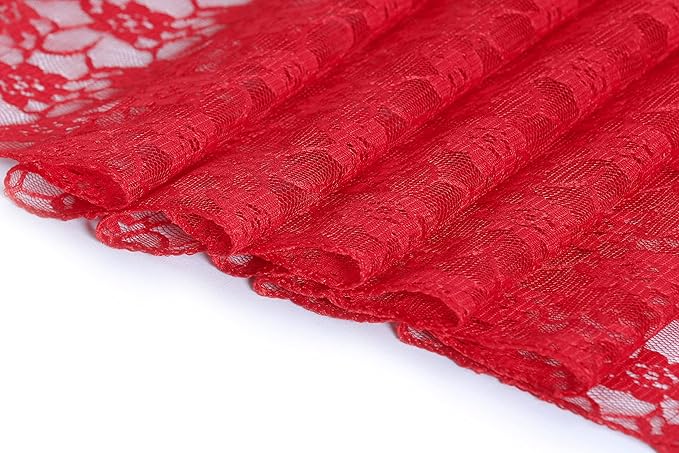 MDS Pack of 12 Wedding 12 x 108 inches Satin Table Runner for Wedding, Decorations for Birthday Parties, Banquets, Graduations, Engagements, Runners fit Rectangle, Round Table- Red