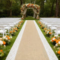 3ft x 20 ft Wedding Aisle Runner Outdoor for Wedding Ceremony with Lace Jute Rustic Natural Burlap Decorations Beach Garden Church Reception Craft Decor