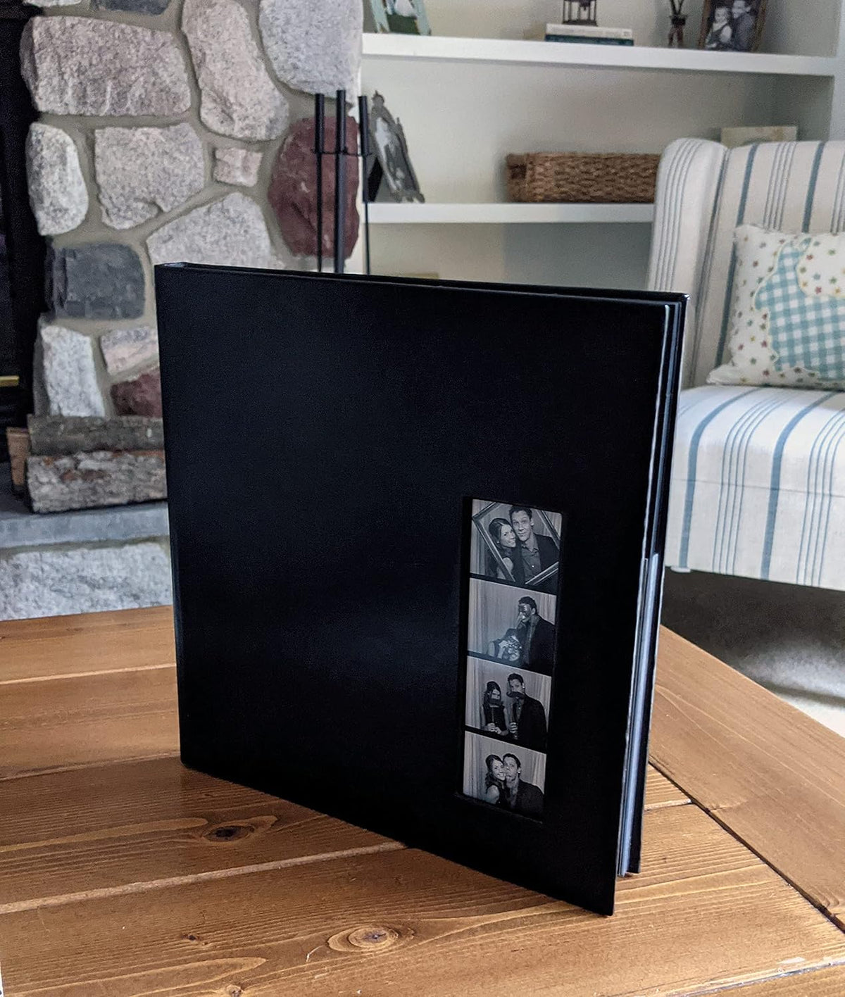 2x6 Photo Strip Album, Black Cover Black Pages, 2 Gel Pens