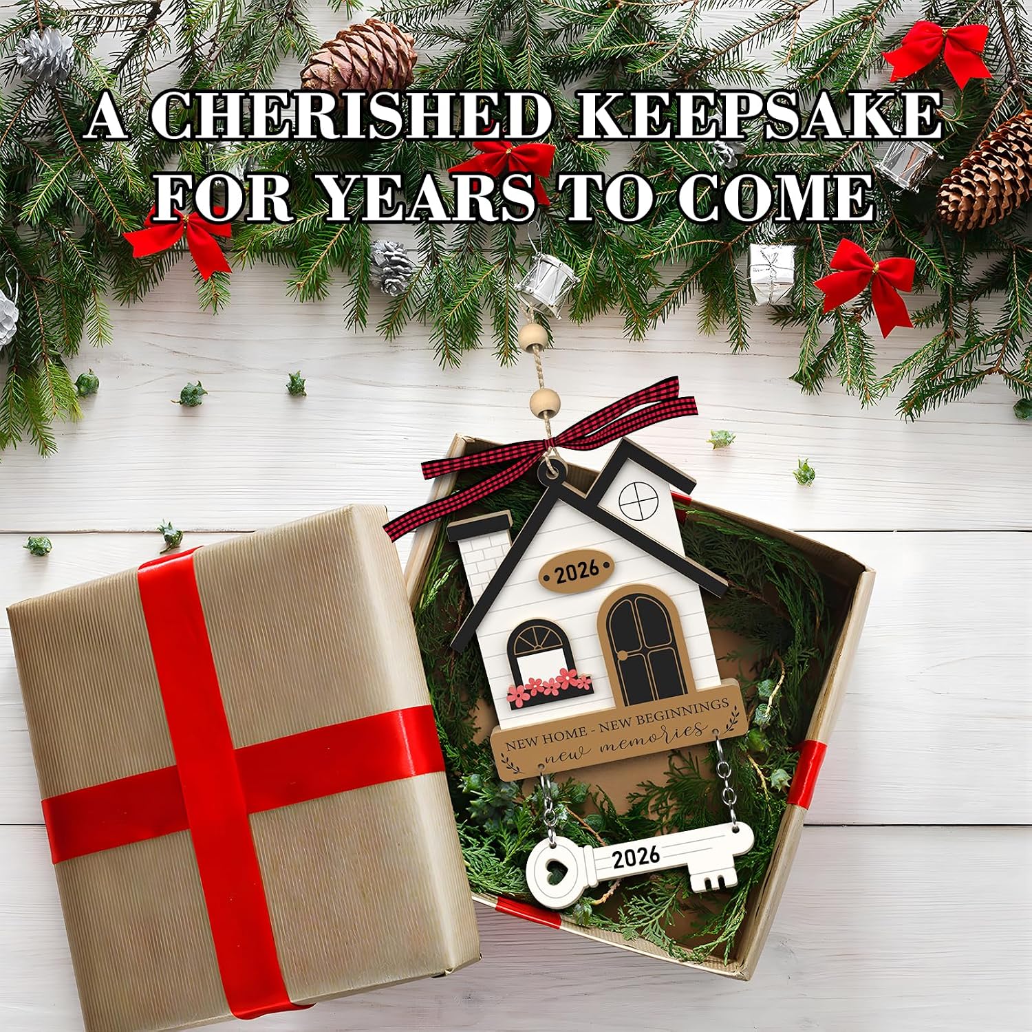 House Warming Gifts New Home - Housewarming Gifts for New House - Housewarming Gift Presents for Women, Couple - New House New Beginning -New House Owners Gift Ideas - Wooden Home Ornament 2026