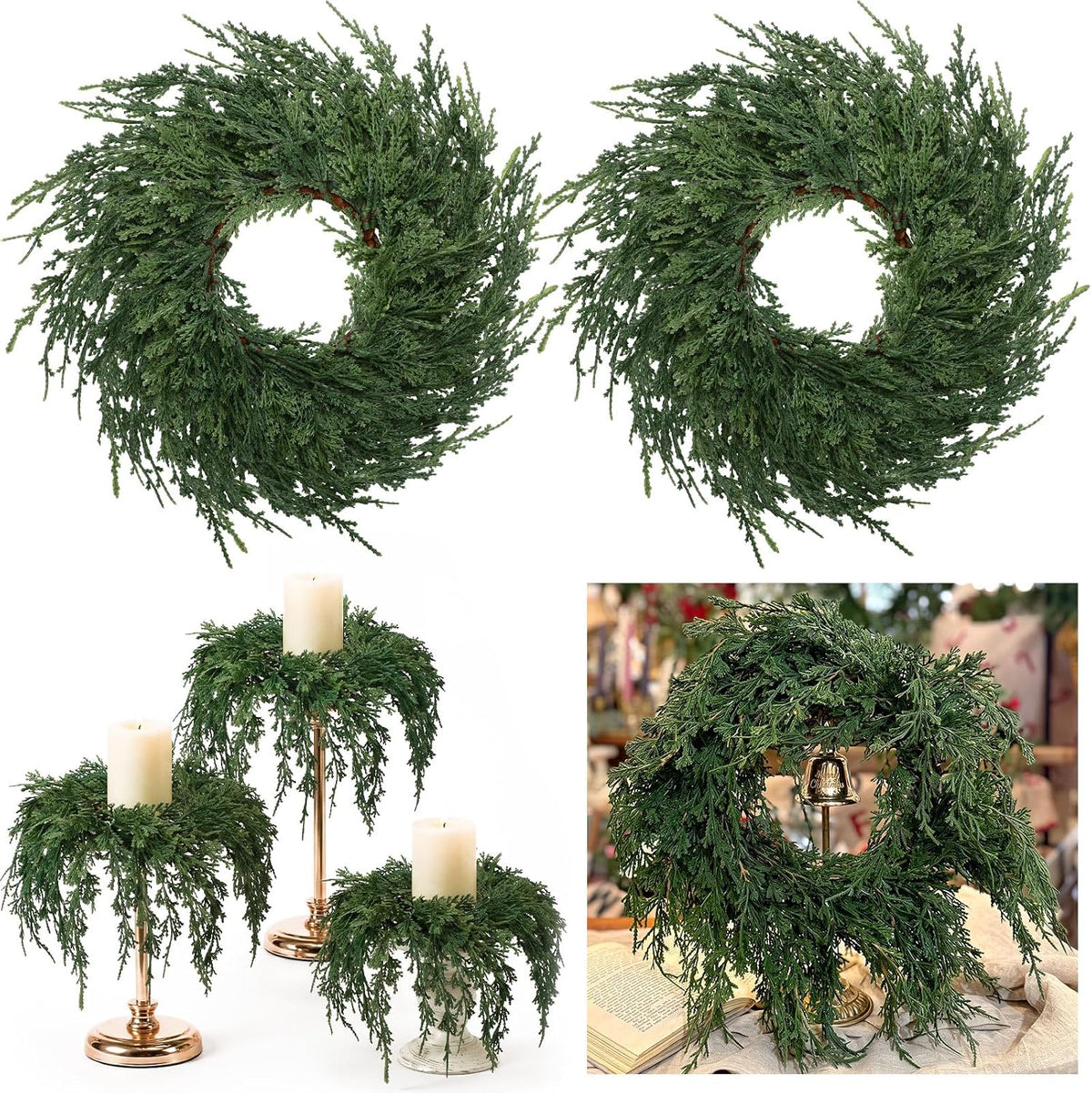 small christmas cedar wreaths 12 inch mini drop, main product view