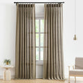 Vision Home Brown Pinch Pleated Semi Sheer Curtains Textured Linen Blended Light Filtering Window Curtains 102 inch for Living Room Bedroom Pinch Pleat Drapes with Hooks 2 Panels 40" Wx102 L