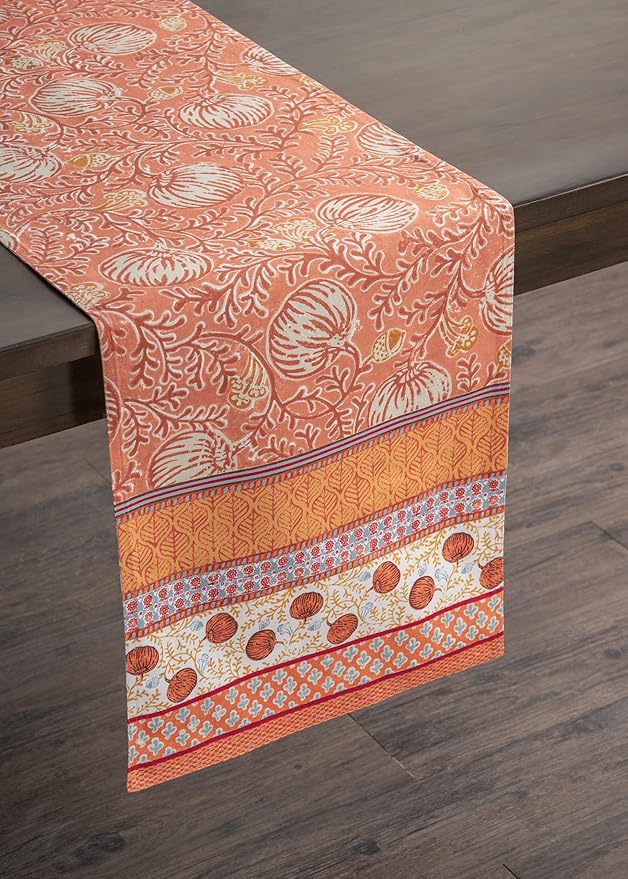 Maison d' Hermine Table Runner 100% Cotton Double Layer Table Runners 108 inches Long for Thanksgiving Christmas Decorations Home Kitchen Dining Party Wedding (Harvest Festival, 14.5" x 108")
