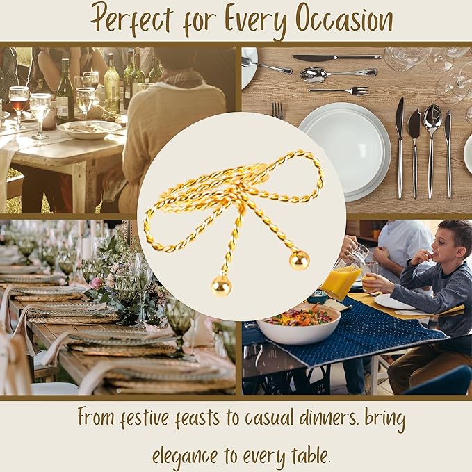 Heavy Duty Metal Napkin Ring Set of 12 - Elegant Napkin Ring with Sturdy Design - Handmade Napkin Holders for Wedding, Dinner, Parties, Dining Room, Family Gathering (Gold & Silver) - CLEENTABLE