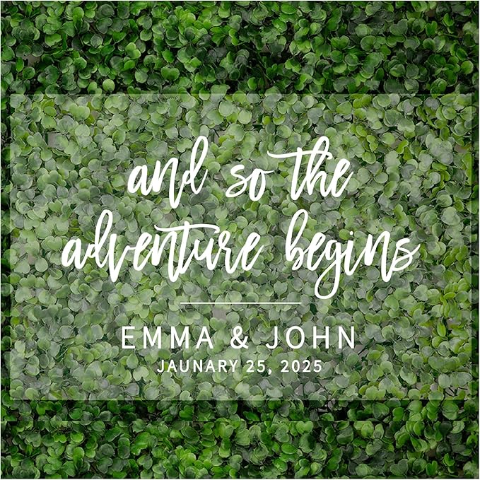 Andaz Press Custom Large Wedding Acrylic Sign, 16 x 24 Inches, The Adventure Begins, Personalized Sign, Welcome Sign For Modern Wedding Decor Welcome To Our Beginning