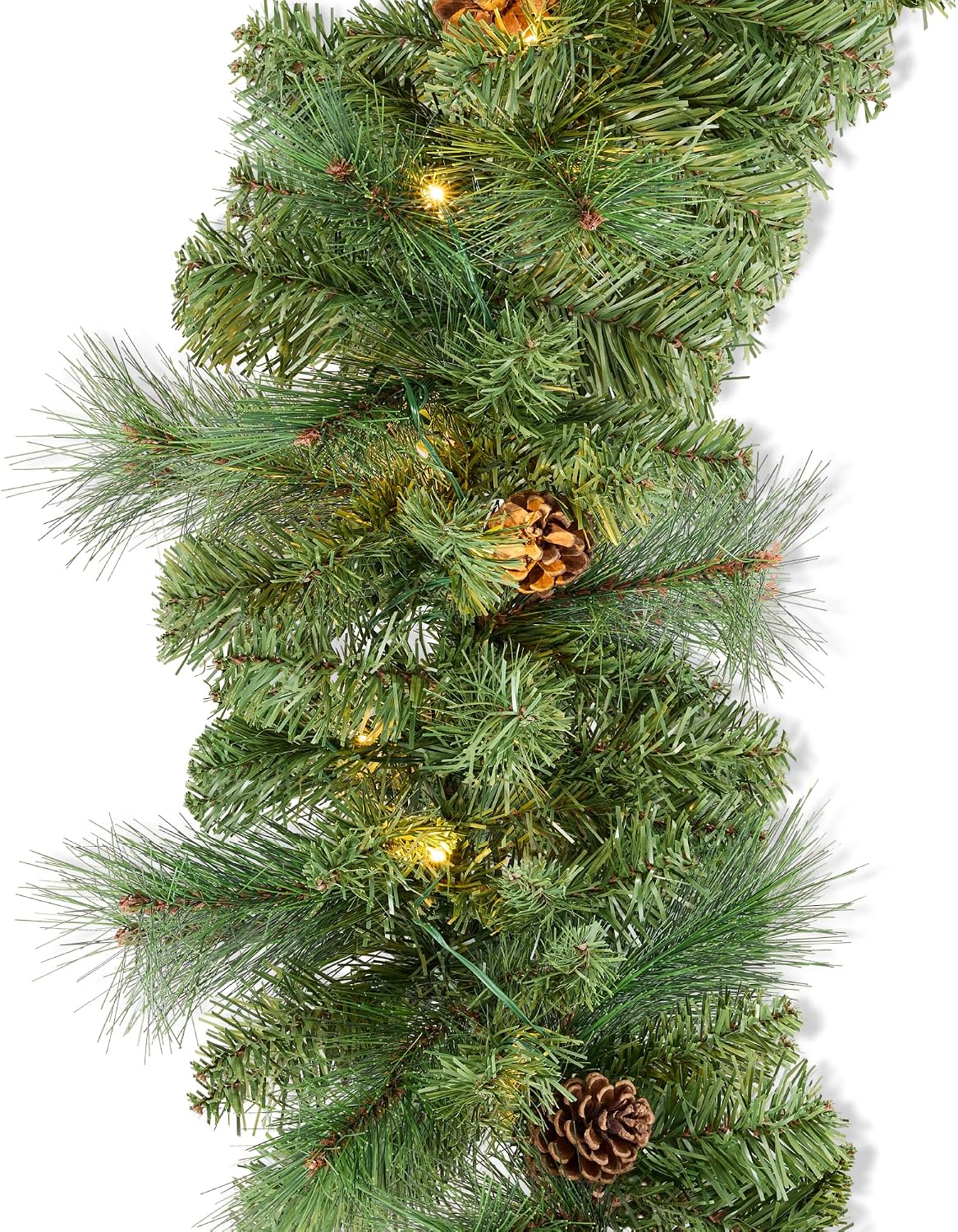 best choice products 9ft pre-lit christmas garland holiday, main product view