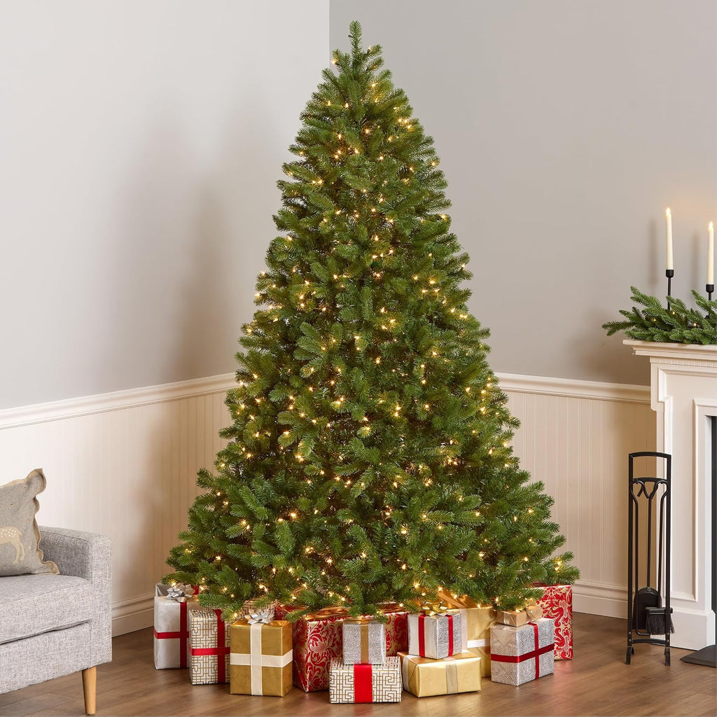 national tree company 7.5ft pre-lit downswept douglas fir shown in use