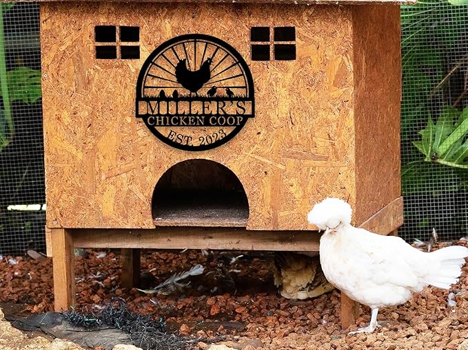 Hen House Coop Sign, Custom Chicken Coop Signs, Custom Chicken Farm Metal Sign, Family Name Metal Sign for Farm House, Our Little Coop Sign Metal Sign
