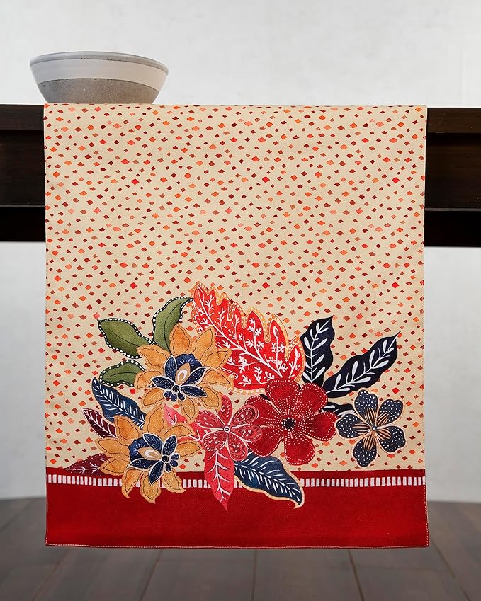 Maison d' Hermine Table Runner 100% Cotton Single Layer Table Runners 108 inches Long for Thanksgiving Christmas Decorations Home Kitchen Dining Party Wedding (Kalahari, 14.5" x 108")