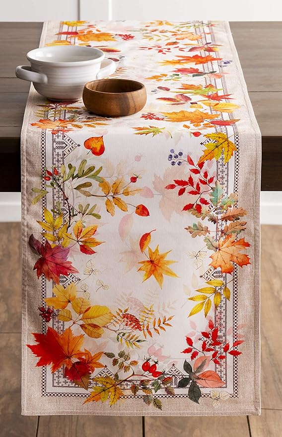 Maison d' Hermine Table Runner 100% Cotton Double Layer Table Runners 108 inches Long for Thanksgiving Christmas Decorations Home Kitchen Dining Party Wedding (Amarante, 14.5" x 108")